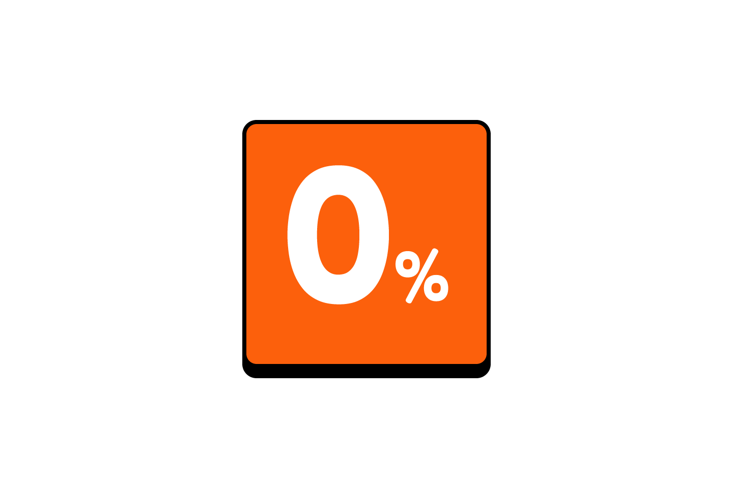 Zero percent tile representing no commission or fees