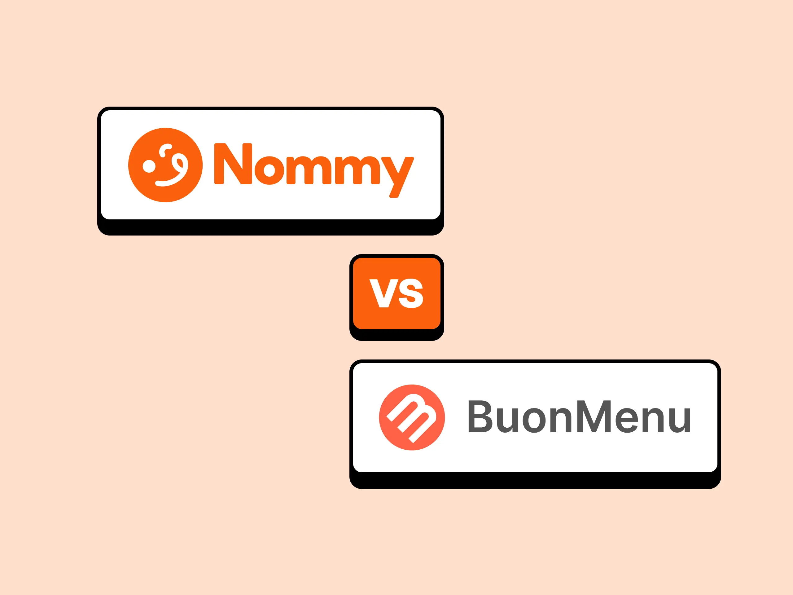 Placeholder for a side-by-side Nommy and BuonMenu digital menu comparison
