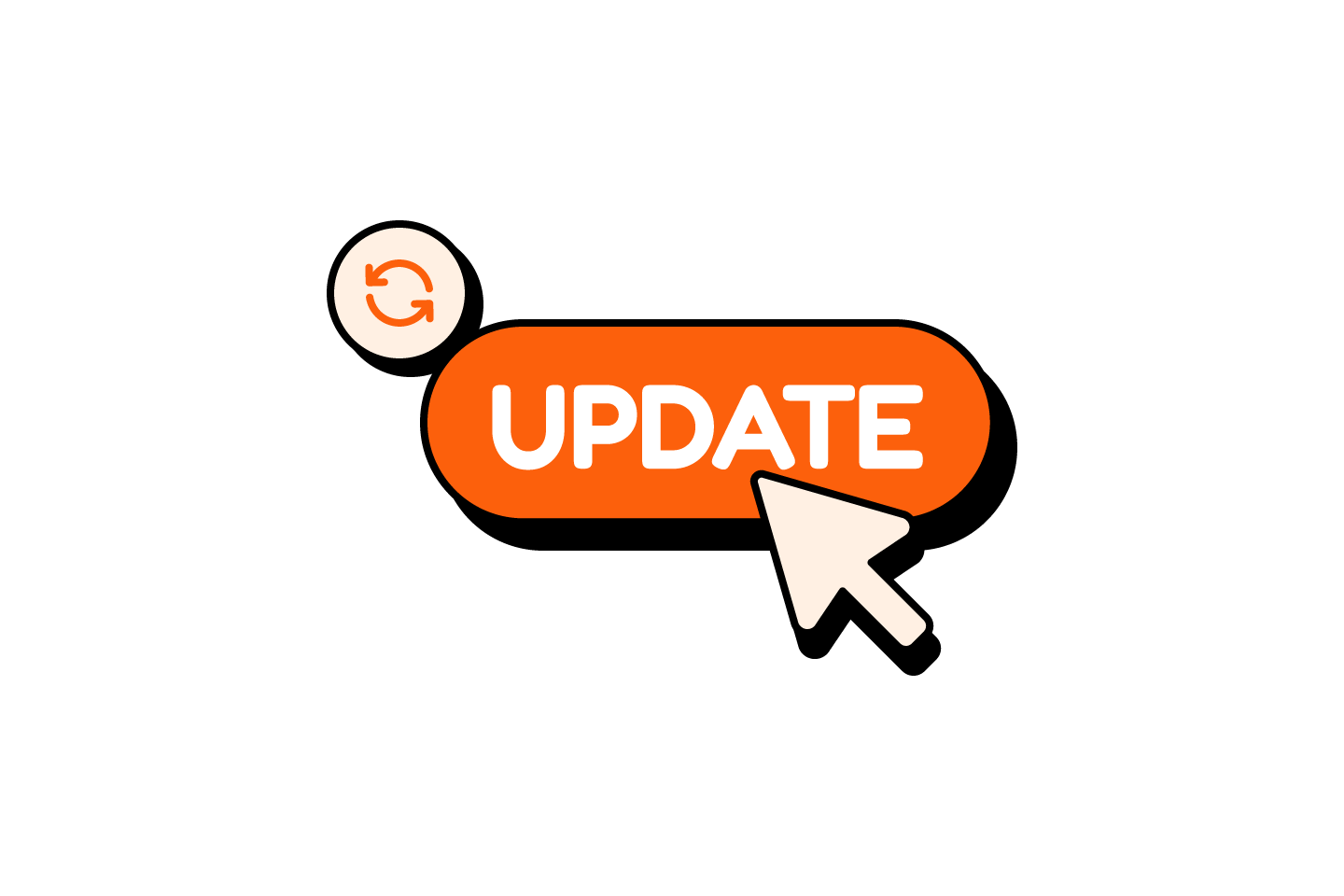 Update button with a refresh icon and cursor for real-time menu changes