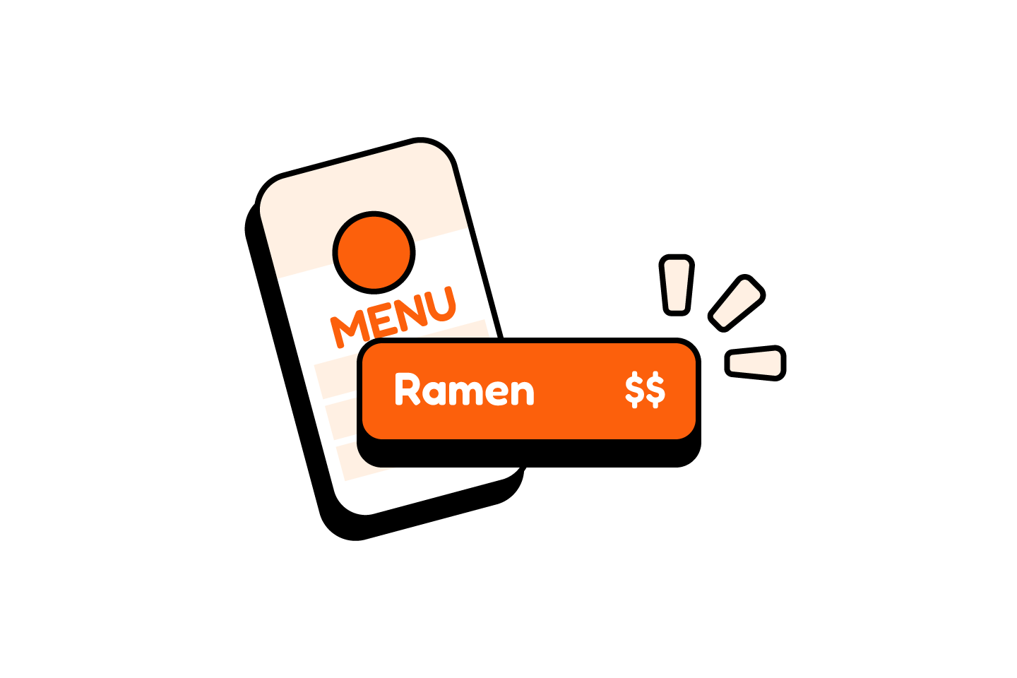 Nommy Managed illustration showing an updated restaurant digital menu with a dish price